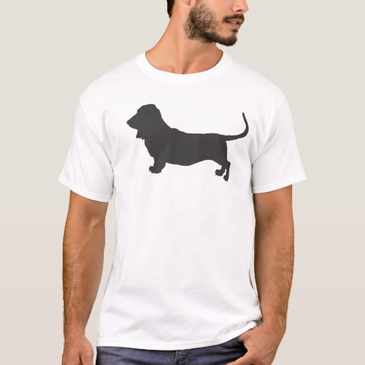 Basset Hound Silhouette T-shirt (Voorkant)