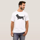 Basset Hound Silhouette T-shirt (Voorkant volledig)