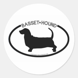 Basset Hound Silhouette Zwart Sticker