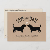 Basset Hound Silhouetten Bruiloft Save the Date Aankondigingskaart (Voorkant / Achterkant)