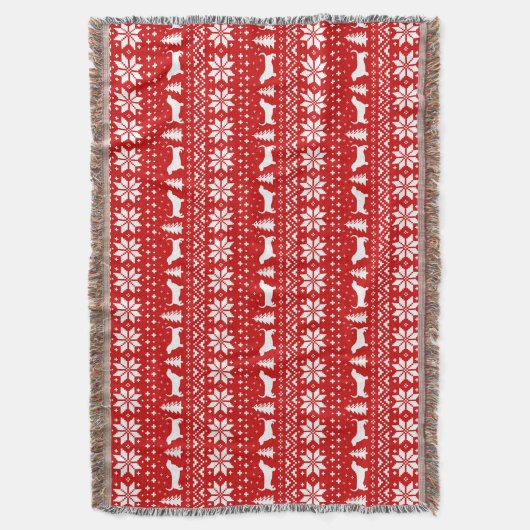 Basset Hound Silhouettes Dogs-kerstpatroon Deken (Voorkant Verticaal)