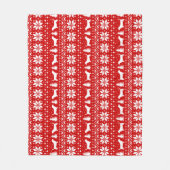 Basset Hound Silhouettes Dogs-kerstpatroon Fleece Deken (Voorkant)