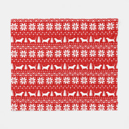 Basset Hound Silhouettes Dogs-kerstpatroon Fleece Deken