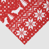 Basset Hound Silhouettes kerstpatroonrood Tissuepapier (Detail)