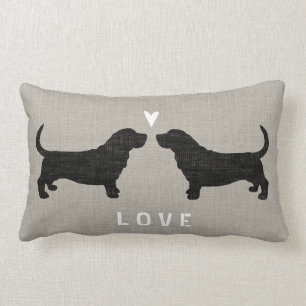 Basset Hound Silhouettes Love Kussen