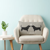 Basset Hound Silhouettes Love Kussen (Stoel)