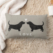 Basset Hound Silhouettes Love Kussen (Deken)