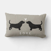 Basset Hound Silhouettes Love Kussen (Achterkant)