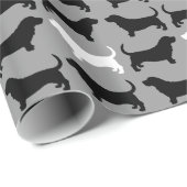 Basset Hound Silhouettes Patroon Cadeaupapier (Rol Hoek)