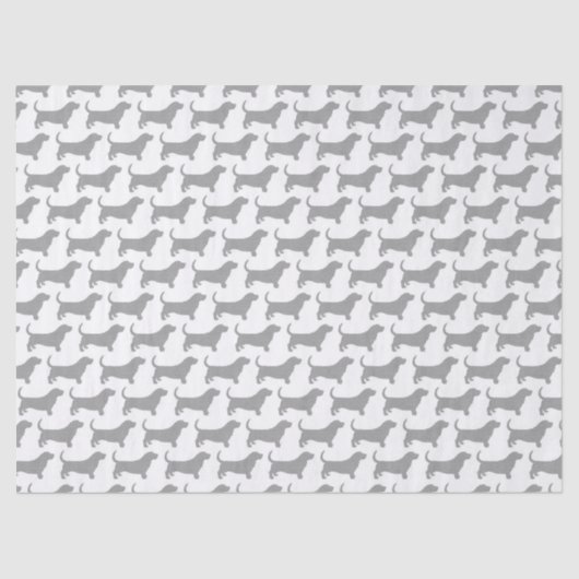 Basset Hound Silhouettes Patroon Tissuepapier (Voorkant)