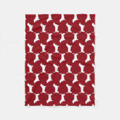 Basset Hound Silhouettes Pattern Red en White Fleece Deken (Voorkant)