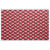 Basset Hound Silhouettes Red en White Patterned Stof (Fat Quarter)