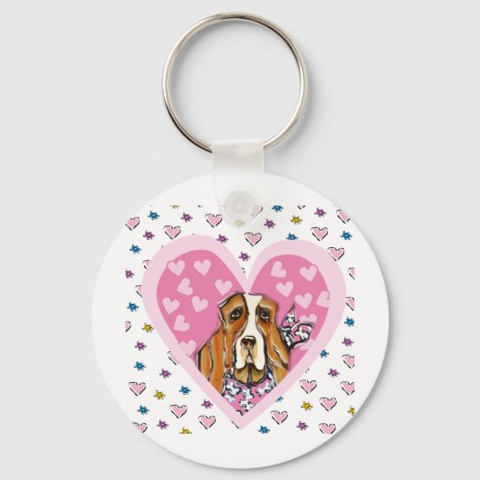 Basset Hound Sleutelhanger (Voorkant)