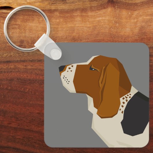 Basset Hound Sleutelhanger (Voorkant)