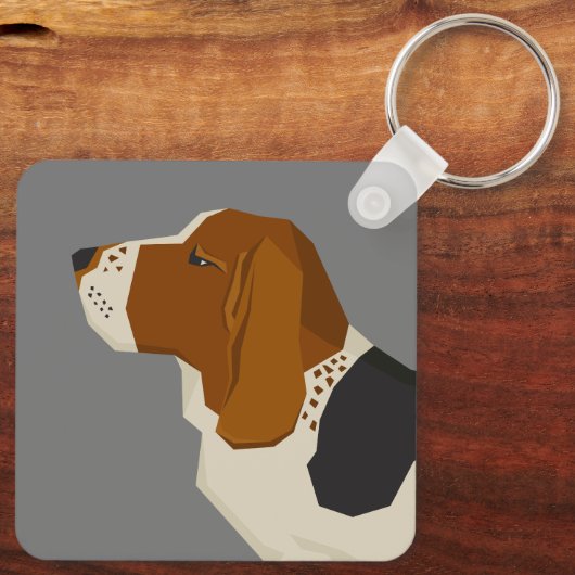 Basset Hound Sleutelhanger (Achterkant)
