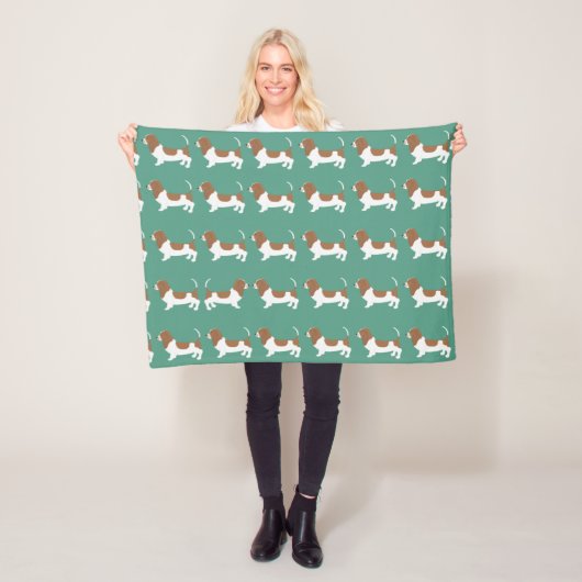 Basset Hound Small Fleece Blanket Deken (In situ)