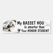Basset Hound - Smarter dan eremstudent - grappig Bumpersticker (Voorkant)