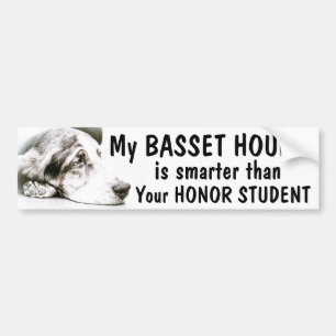 Basset Hound - Smarter dan eremstudent - grappig Bumpersticker