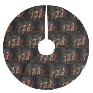 Basset Hound Sneeuw Slede Kerst Decoratie Kerstboom Rok