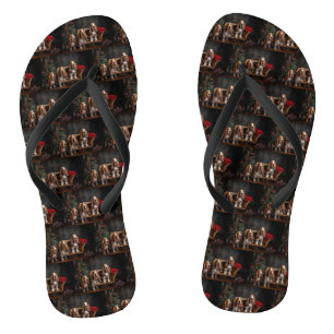 Basset Hound Sneeuw Slede Kerst Decoratie Teenslippers
