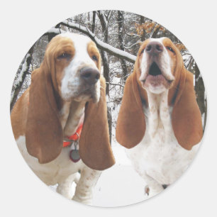 Basset Hound Snowy Bossen Stickers