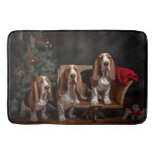 Basset Hound Snowy Sleigh Kerst Decor Badmat (Voorkant)