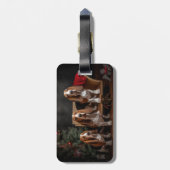 Basset Hound Snowy Sleigh Kerst Decor Bagagelabel (Achterkant verticaal)