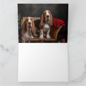 Basset Hound Snowy Sleigh Kerst Decor Kaart (Binnen)