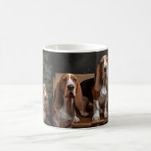 Basset Hound Snowy Sleigh Kerst Decor Koffiemok (Center)