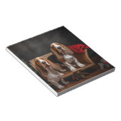 Basset Hound Snowy Sleigh Kerst Decor Notitieblok (Schuin)