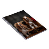 Basset Hound Snowy Sleigh Kerst Decor Notitieboek (Rechterzijde)