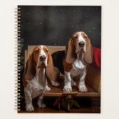 Basset Hound Snowy Sleigh Kerst Decor Planner (Voorkant)