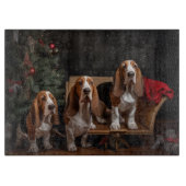 Basset Hound Snowy Sleigh Kerst Decor Snijplank (Voorkant)