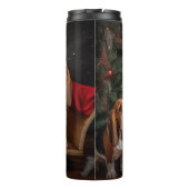 Basset Hound Snowy Sleigh Kerst Decor Thermosbeker (Achterkant)