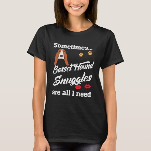 Basset Hound Snuggles Are All I Need Cute Valentin T-shirt (Voorkant)