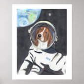 Basset Hound Space Walk Poster (Voorkant)