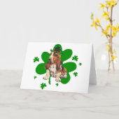 Basset Hound St. Paddys Day Kaart (Gele Bloem)