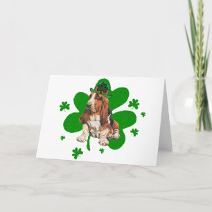 Basset Hound St. Paddys Day Kaart