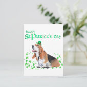 Basset Hound St. Patrick's Day Briefkaart (Staand voorkant)
