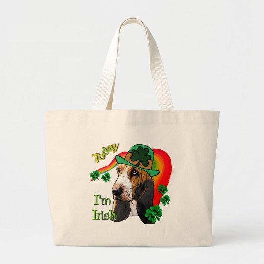 Basset Hound St Patricks Day Grote Tote Bag (Voorkant)