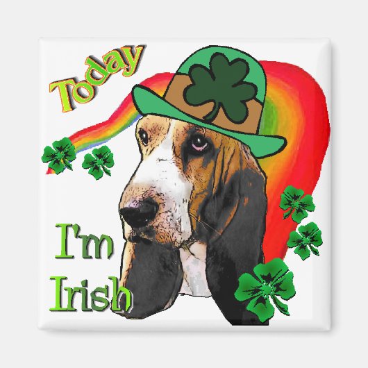 Basset Hound St. Patricks Day Magneet (Voorkant)