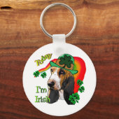 Basset Hound St Patricks Day Sleutelhanger (Voorkant)