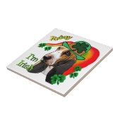 Basset Hound St Patricks Day Tegeltje (Zijkant)