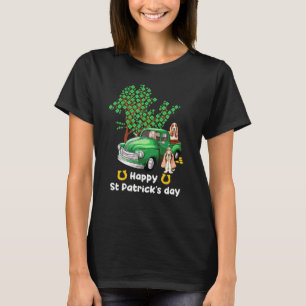Basset Hound St Patricks Day Truck Shamrock Paw Do T-shirt