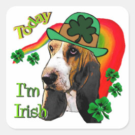 Basset Hound St Patricks Day Vierkante Sticker