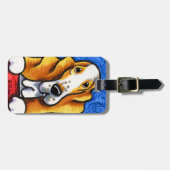 Basset Hound Sterrennacht Bagagelabel (Voorkant horizontaal)
