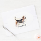 Basset Hound. Sticker (Envelop)