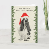 Basset Hound  stijl kerst Feestdagen Kaart (Voorkant)