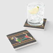 Basset Hound Stone Onderzetter (Zijkant)