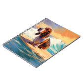 Basset Hound Strand Surfen Schilderij Notitieboek (Linkerzijde)